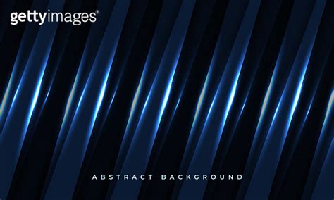 Dark Blue Geometric Background With Diagonal Glowing Luminous Light
