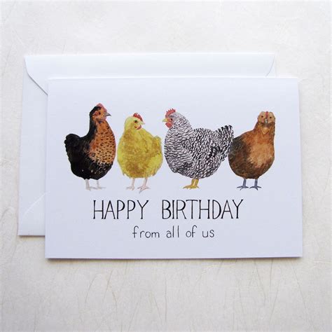 Chickens Birthday Card Chickens Card Farmhouse Cards Etsy Canada