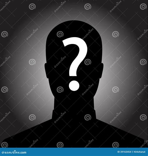 Silhouette Of Anonymous Man With Question Mark Stock Illustration