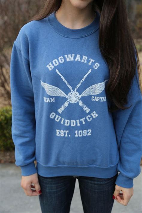 Large Quidditch Sweatshirt Team Captain Navy Blue Unisex Harry