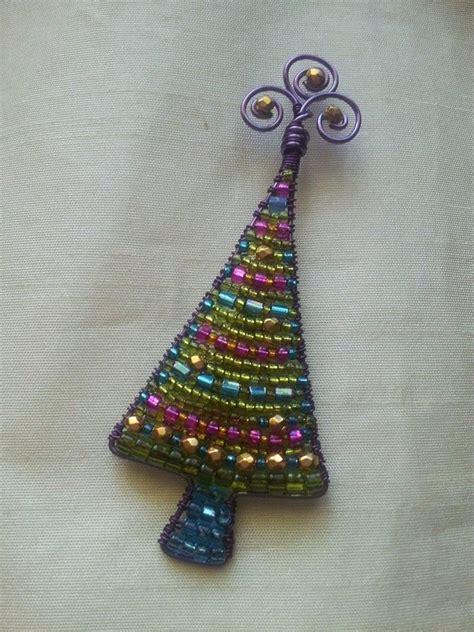 Christmas Tree Pin Inspiration Only Beads And Wire Bead Work