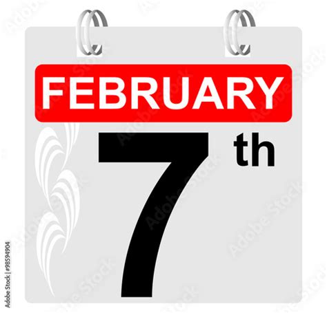 7th February Calendar With Ornament Buy This Stock Vector And Explore