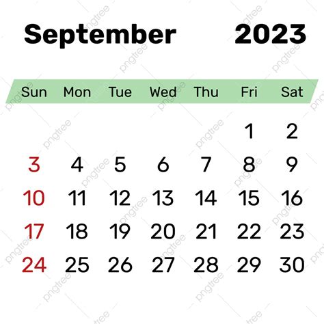 September Calendar Vector Hd Png Images 2023 September Simple Calendar