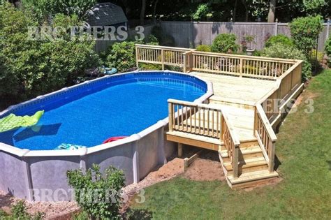 Aboveground — Brothers 3 Pools Pool Deck Plans Backyard Pool