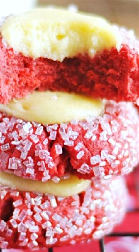 Red Velvet Cream Cheese Thumbprints Recipe Recipe Cookies Recipes