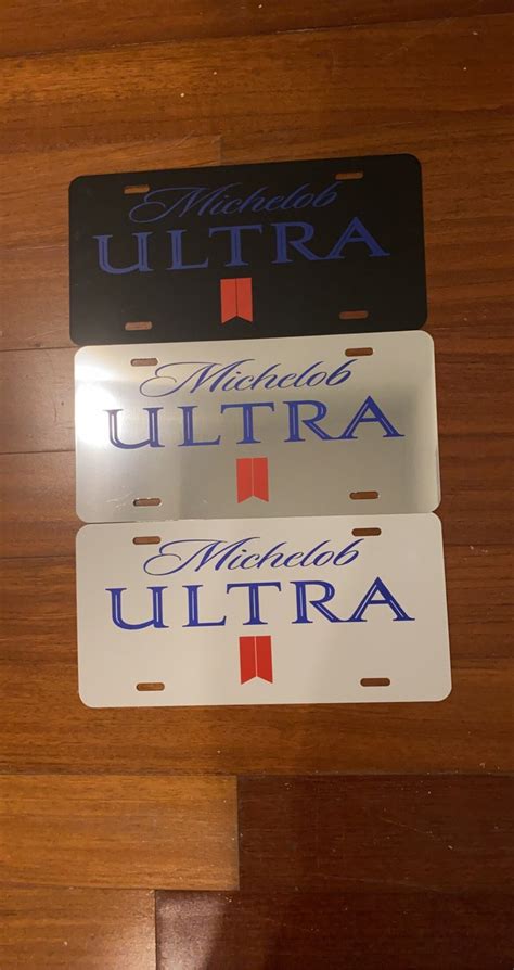 Mirror Chrome Michelob Ultra License Plate License Plate Etsy