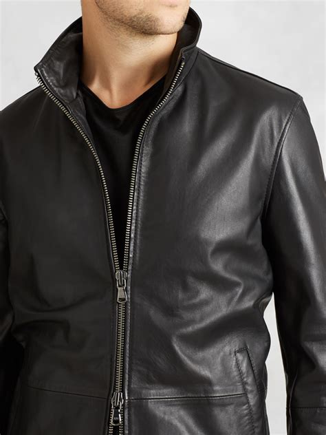 Lyst John Varvatos Fitted Leather Jacket In Black For Men