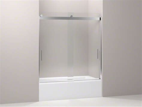 Does anyone know if the outside rim of the plaster guard needs to be absolutely flush with the finished wall? KOHLER Levity(R) front sliding glass panel for shower door ...