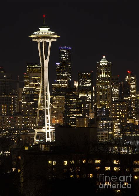 Seattle Skyline At Night 1 Photograph By Bob Christopher Fine Art America