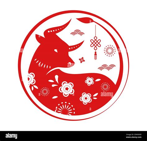 Chinese New Year 2021 Year Of The Ox Chinese Zodiac Symbol Stock