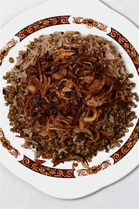 Mujadara Lentils And Rice With Crispy Onions Alphafoodie
