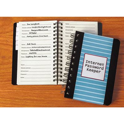 My password cheat sheet as want to read Internet Password Keeper Book | The Added Touch
