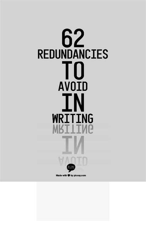 62 Redundancies to Avoid in Writing | In writing, Writing tips, Writing advice