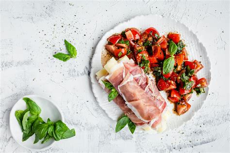 Prosciutto Wrapped Mozzarella With Tomato And Basil Recipe Diet Doctor