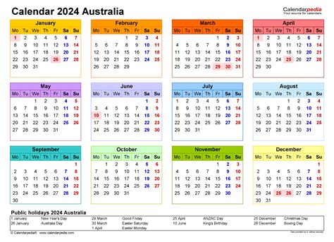 Australia Calendar 2024 Free Printable Excel Templates Unamed