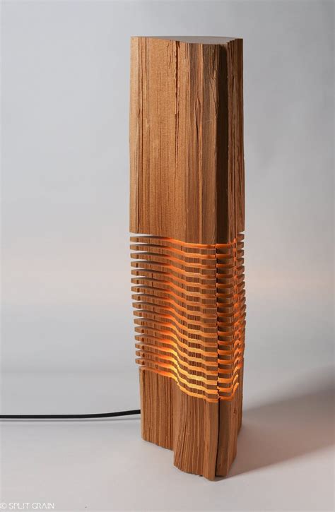Illuminated Cedar Sculpture By Split Grain Light Sculpture Reclaimed
