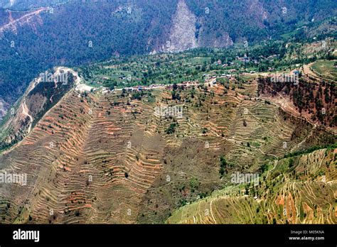 An Aerial View Of Rural Part Of Nepal Stock Photo Alamy