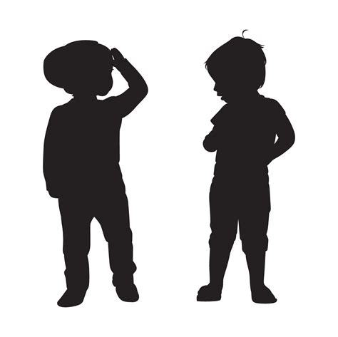 Young Children Playing Silhouette