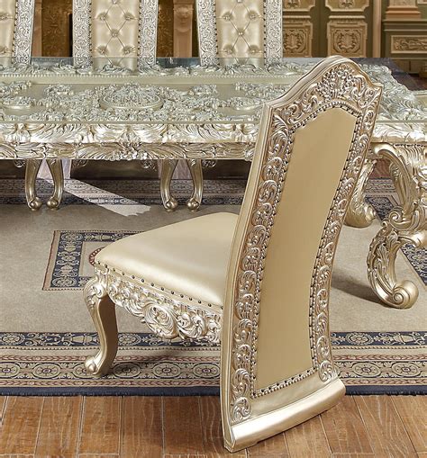 Luxury Belle Silver Dining Room Set 9pcs Traditional Homey Design Hd