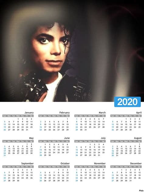 My Michael Jackson 2020 Calendar Edit Michael Jackson Art Michael