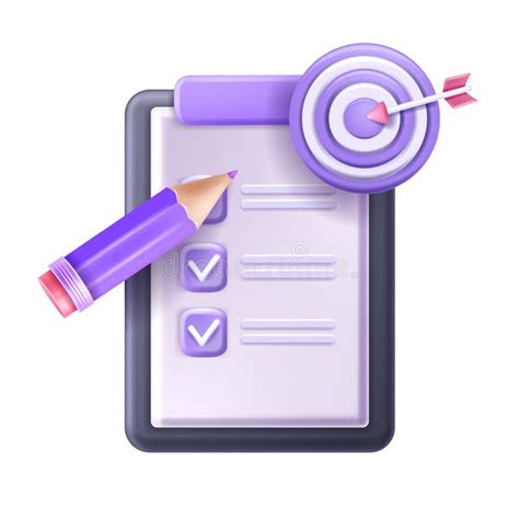 3d Checklist On Clipboard Target Cardboard Exam Paper Document