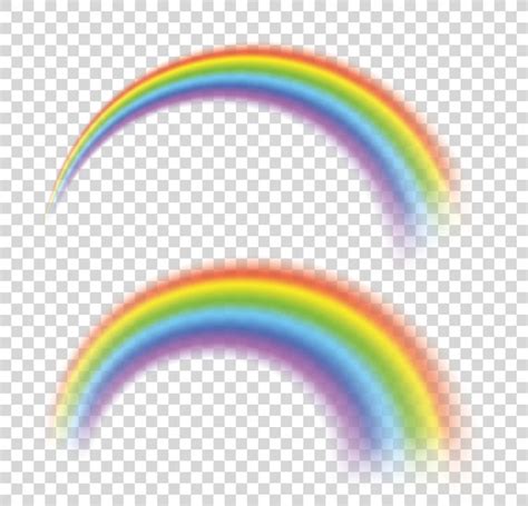 arco íris no conjunto realista de forma diferente conjunto perfeito isolado vetor premium