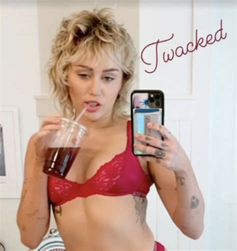 Miley Cyrus Just Posed In Her Bright Red Bra And Underwear