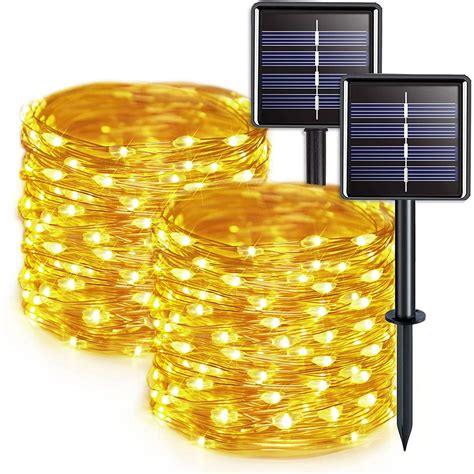 Solar String Lights 100 Led Solar Fairy Lights 33 Feet 8 Modes Lights
