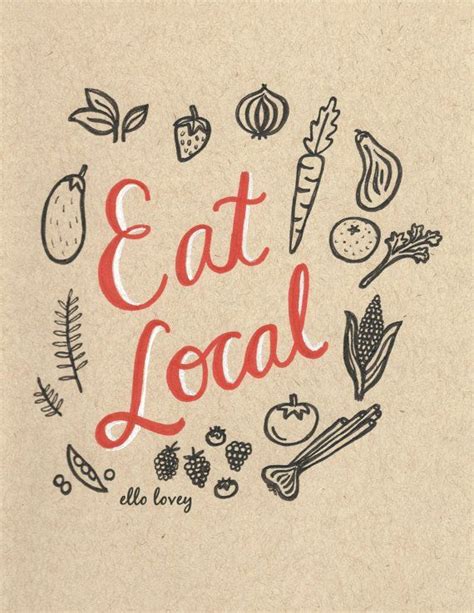 Items Similar To Eat Local 5x7 Art Print On Etsy In 2020 Eat Local