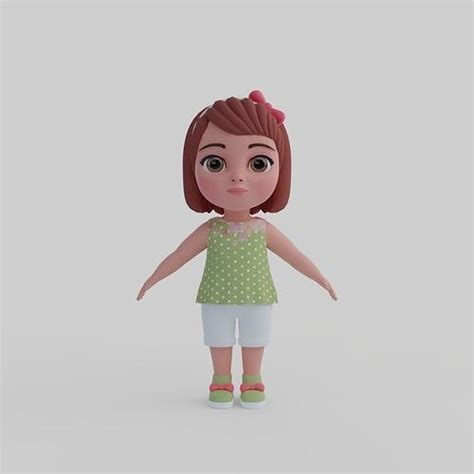 3d Model Girl 3d Model Vr Ar Low Poly Cgtrader