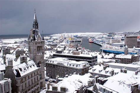 Snowy Aberdeen Christmastime Aberdeen Scotland Aberdeen Harbour