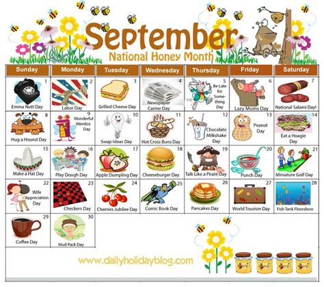September Daily Holiday Calendar Holiday Calendar Wacky Holidays