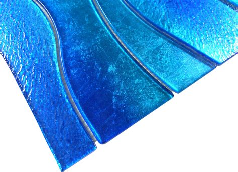 Ocean Water Waves Blue Glossy Glass Tilesheets Wave Glass Blue Glass Tile Mosaic Waves