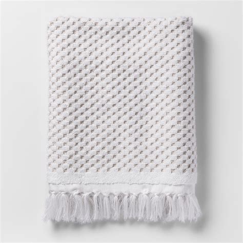 White Knotted Fringe Hand Towel Threshold Fringe Hand Towels