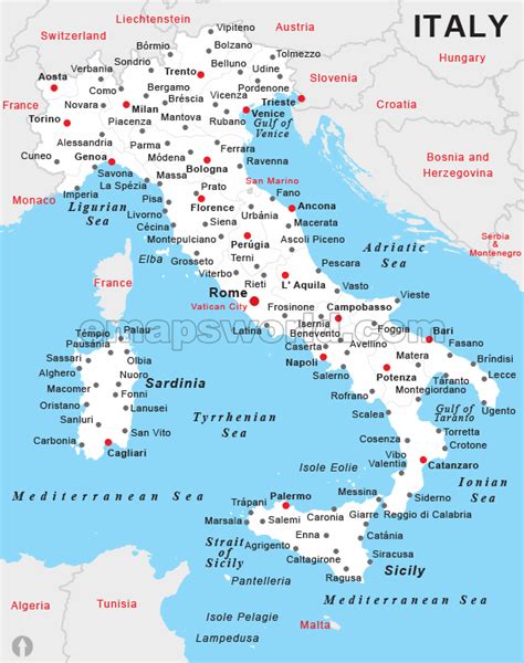 The skyline of rome, the most populated city of italy. Italy Cities Map | Cities Map of Italy