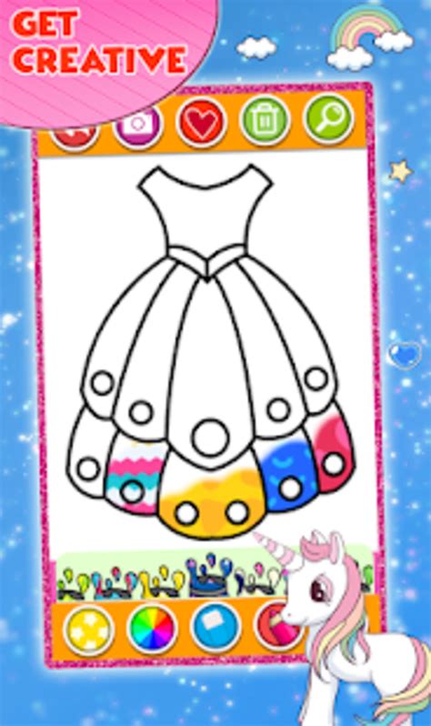 Glitter Dress Coloring And Drawing For Kids Voor Android Download