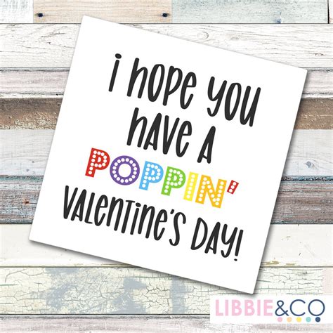 I Hope You Have A Poppin Valentines Day Printable Card Etsy