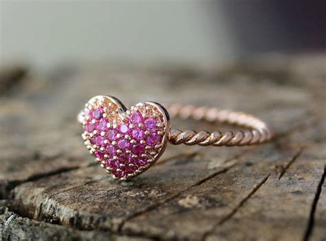 Glamorous Love Heart Ring Ruby Pink Lihgt Purple By Authfashion 1450