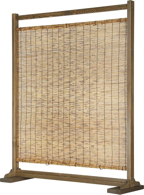 Buy Myt Rustic Style Dark Brown Wood And Reed Single Panel Privacy