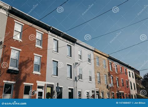 Row Houses In South Philadelphia Pennsylvania Stock Image Image Of