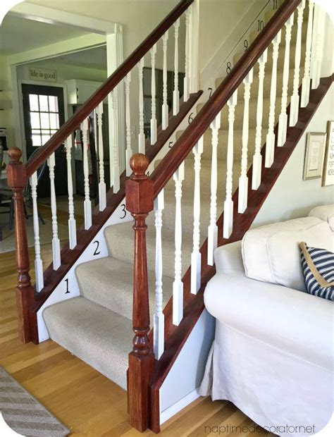 Don't clean the wood banister too often, as this may cause the wood give the entire wood banister a nice dusting. Banister Restyle in Java Gel Stain | General Finishes ...