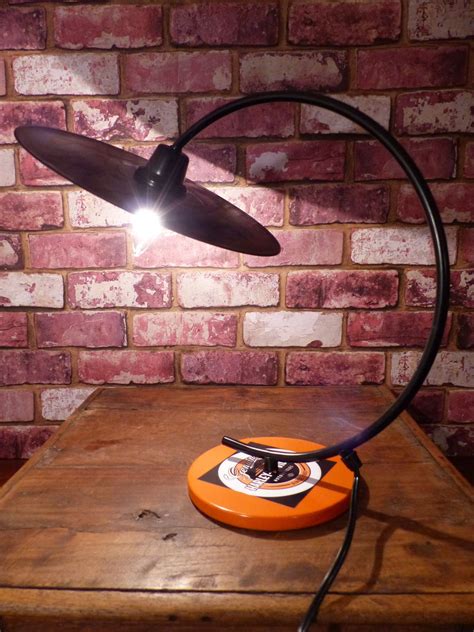 This lamp is constructed from a new takeoff headlight speed screen from 2015 harley low rider s. HARLEY DAVIDSON Lamp | Lamp, Vintage lamps, Handcrafted lamp