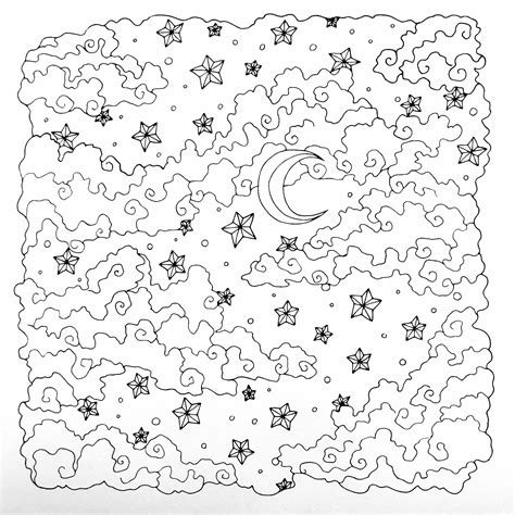 Day And Night Sky Coloring Sheet Coloring Pages