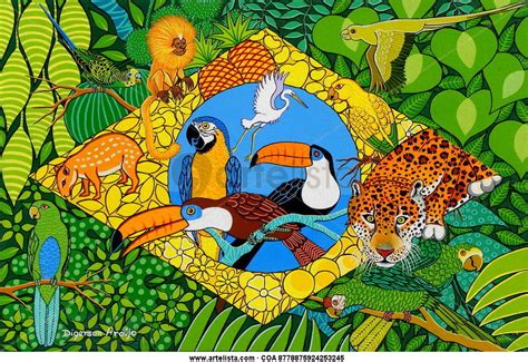 Bandeira Do Brasil Com Animais
