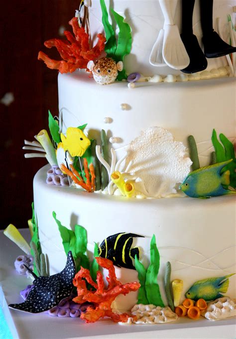 Coral Reef Inspired Wedding Cake