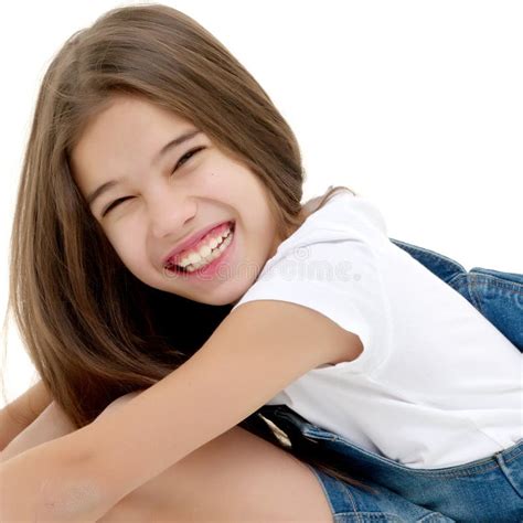 Beautiful Little Girl Laughing Stock Photo Image Of Emotions Gambol