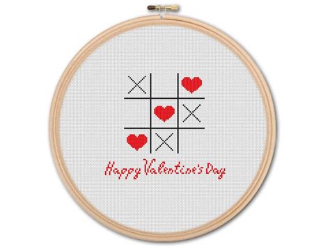 happy valentine s day counted cross stitch pattern pdf etsy