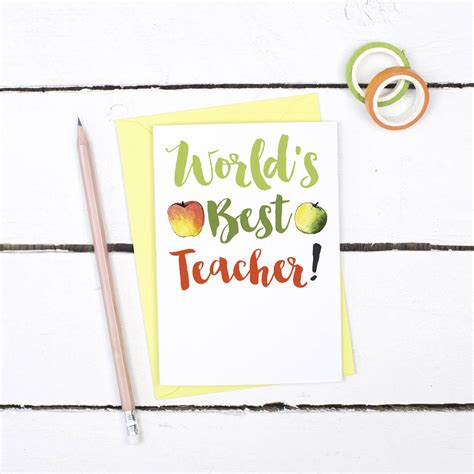 Personalised Worlds Best Teacher Card By Alexia Claire