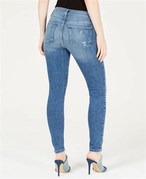 Guess Sexy Curve Ribbed Embellished Skinny Jeans Macys