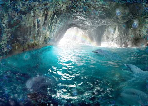 Beautiful Underwater Caves Wallpaper
